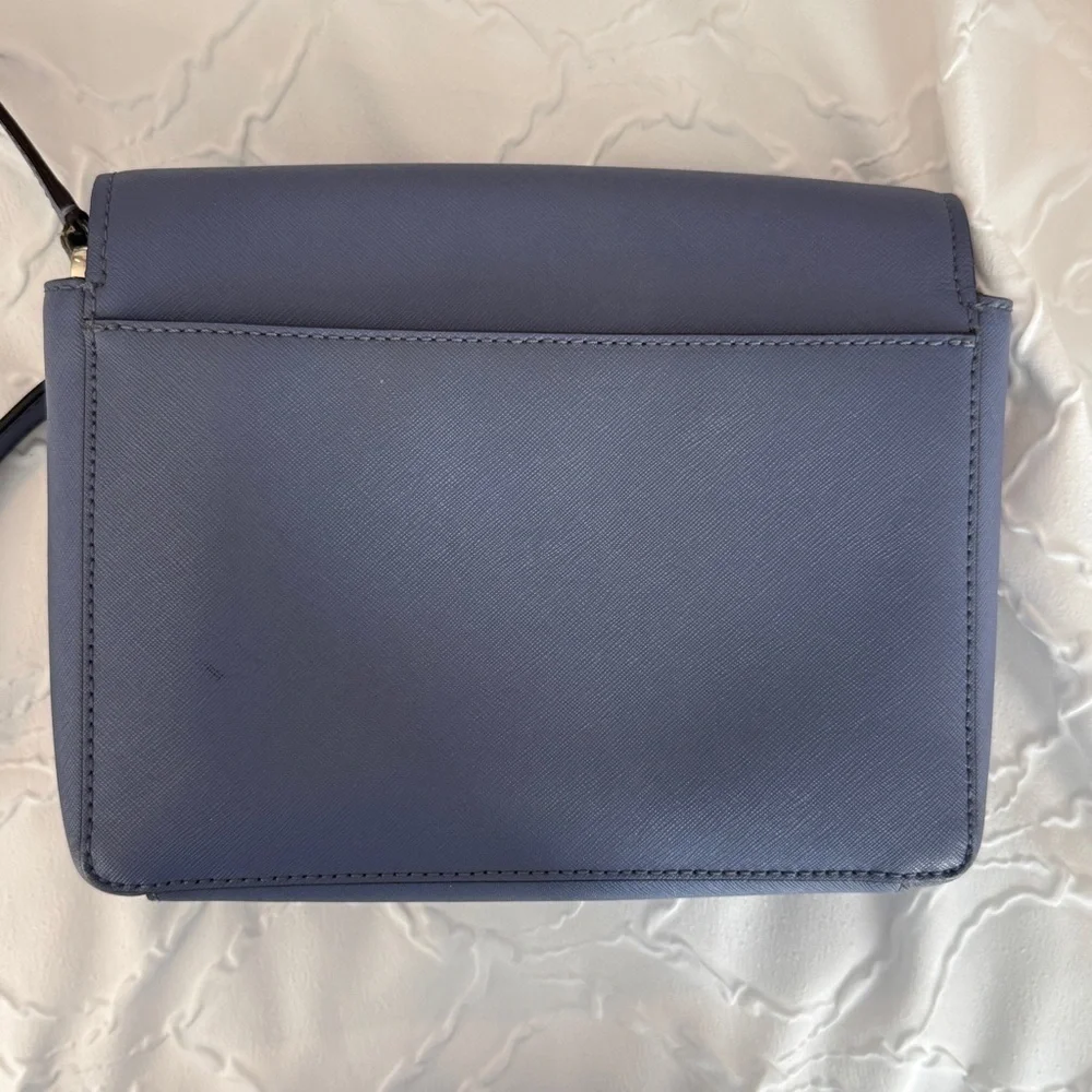 Kate Spade Blue Crossbody Classic Flap Purse Handbag Bag